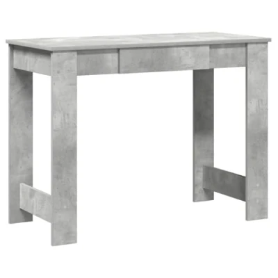 Image of vidaXL office desk/study table concrete grey engineered wood, 100x45x75 cm, versatile for living room/office/bedroom.