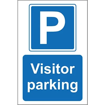 Image of Visitor parking car park sign 3mm Aluminium 300mm x 200mm