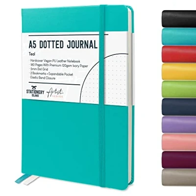 Image of STATIONERY ISLAND Bullet Dotted Journal A5, Hardcover Notebook, Thick 120gsm Paper 180 Pages Notebook