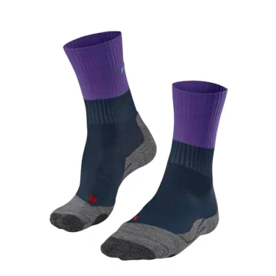 Image of FALKE Women&#039;s TK2 Explore W SO Wool Thick Anti Blister 1 Pair Hiking Socks, Blue (Space 6116), 7 8