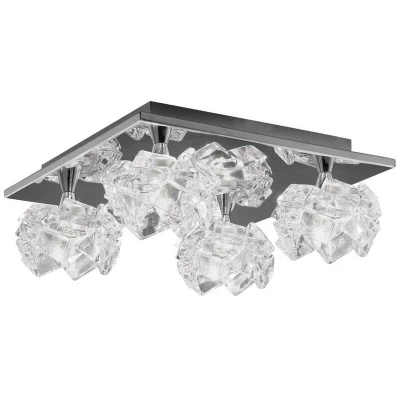 Image of Artic Flush Ceiling 4 Light G9 Square, Polished Chrome
