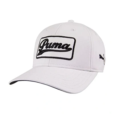 Image of PUMA Graphic Logo White Adjustable Mens Greenkeeper Cap 908356 05