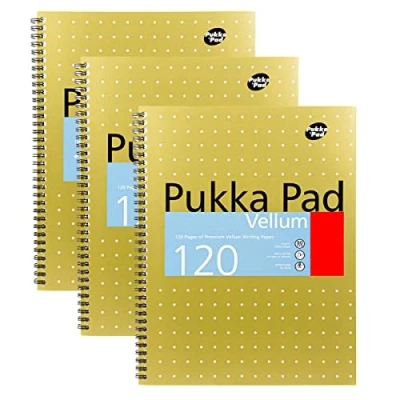 Image of Pukka Pads VJM/1 A4 Vellum Pad Wirebound Ruled 120 Page PK3