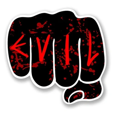 Image of 2 x 10cm Evil Fist Vinyl Sticker Decal Laptop Car Bike Helmet Quad Scooter #5602 (10cm Wide 9.5cm Tall)