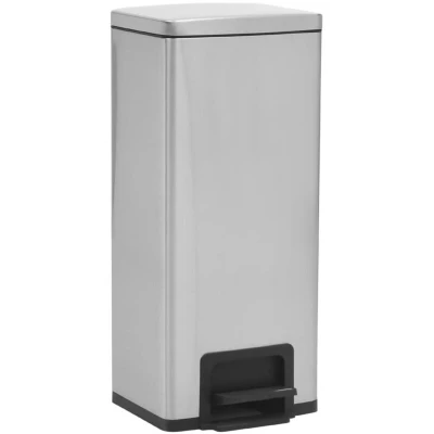 Image of vidaXL Dustbin with Pedal Anti fingerprint 30L Silver Stainless Steel