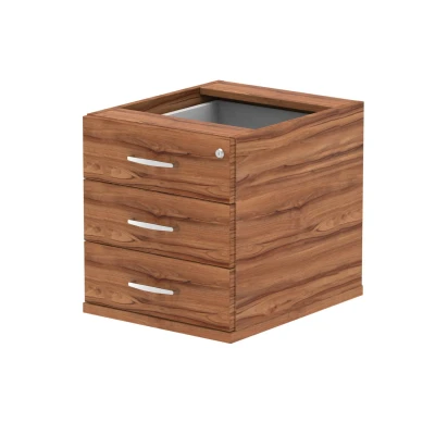 Image of Impulse 3 Drawer Fixed Pedestal Walnut