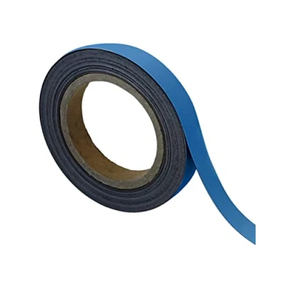 Image of Magnetic Steel Easy Wipe Tape, Thin &amp; Flexible, Cut to Fit Strip, Strong High Visible Identification, Suitable For All Non Surfaces Blue H.15mm x W.10M