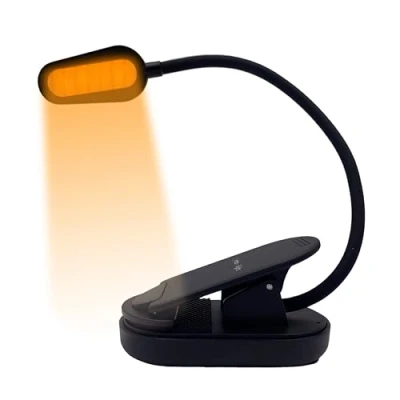 Image of Mito Red Light Book Amber Reading Lights for Books in Bed Rechargeable Clip On at Night