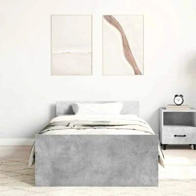 Image of vidaXL Bed Frame without Mattress Concrete Grey 75x190 cm Small Single