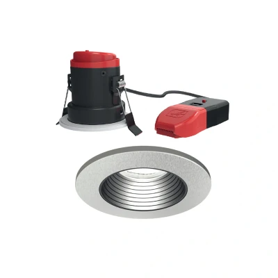 Image of Ansell Prism Pro CCT Dual Wattage Anti Glare LED Downlight Satin Chrome Bezel with Matt Black Insert