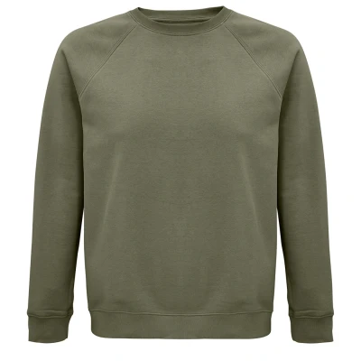 Image of SOLS Unisex Adult Space Organic Raglan Sweatshirt (Khaki) Size X Large