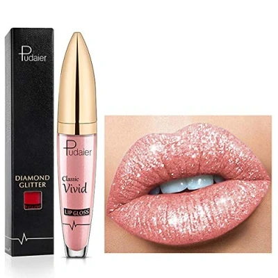 Image of 18 Color Diamond Glitter Lipgloss Lipstick Shiny Matte Liquid Lipstick, Lip Gloss Long Lasting Non Stick Cup Lipsticks Natural Smooth Comfortable (05)