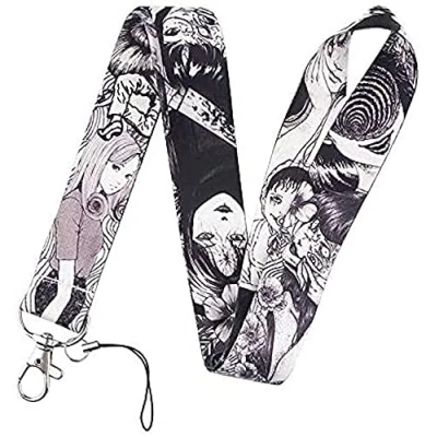 Image of Junji Ito Tomie Uzumaki Japanese Horror Manga 17.7&quot; Neck Lanyard Keychain Holder ID Badge Mobile Phone Pin Strap by Pinstant