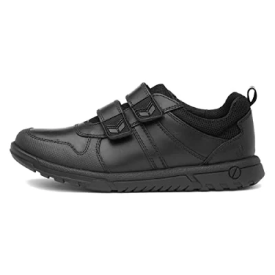 Image of Hush Puppies Baltimore Kids Black Leather Shoe Size 5 UK