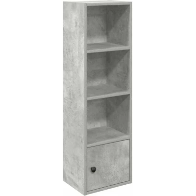 Image of vidaXL Bookcase Cabinet Concrete Grey Engineered Wood 31x24x102 cm for Home/Office Storage &amp; Display