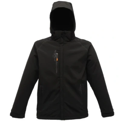 Image of Regatta Men&#039;s X Pro Repeller Lined Hooded Softshell Jacket, Black (Black), XX Large (Manufacturer Size:XXL)