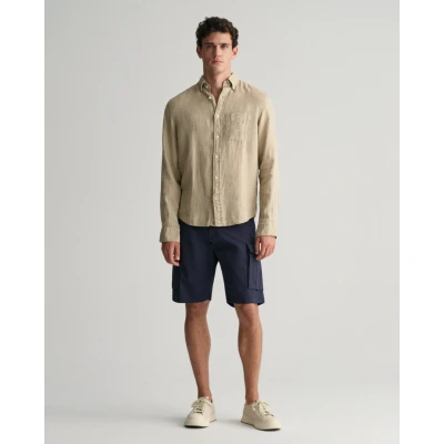 Image of Gant Mens Relaxed Twill Cargo Shorts Marine Size 34 (Waist)