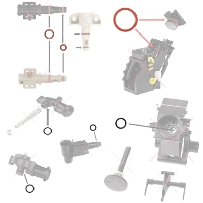Image of Maintenance kit seal for brewing unit, support valve, suitable Philips Saeco, Spidem, Gaggia, set of 12