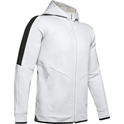 Image of Under Armour Men Athlete Recovery Fleece Full Zip Warm Up Top Halo Gray//Metallic Silver (014), Large