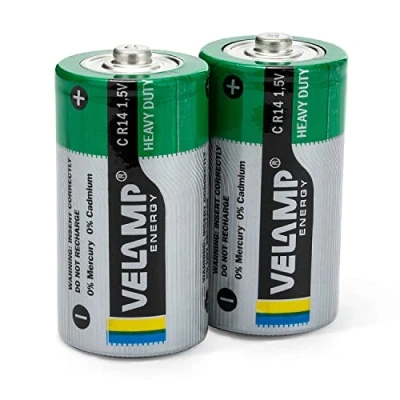 Image of Velamp R14 / 2BP Set 2 Batteries Half Heavy Duty Flashlight BL, Green, of Pieces