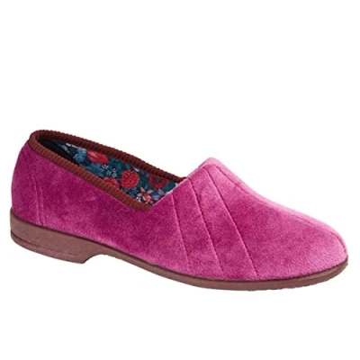 Image of Sleepers Womens Audrey III Roll Top Slippers with Rubber Sole Heather 7 UK