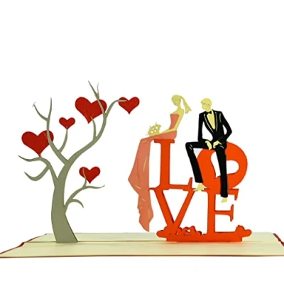 Image of L O V E Pop Up 3D card. Love Collection. Perfect Valentine’s Day, Wedding, Anniversary, Birthday surprise greeting card gift for Him, Her, Husband, Wife, Boyfriend, Girlfriend 12cmx18cm