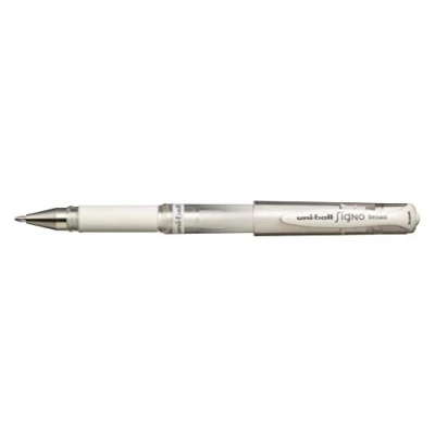 Image of uni ball Signo Broad Metallic UM 153 Pen White, Pack of 12