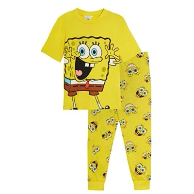 Image of SpongeBob Squarepants Kids Pyjamas 7 8 Years Yellow
