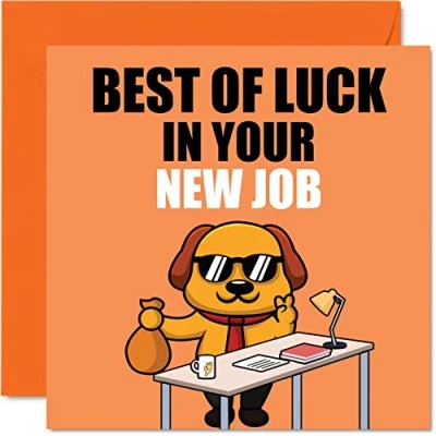 Image of Leaving Cards for Colleagues Women Men Best of Luck In Your New Job Sorry Good Card, 145mm x Greeting Cards, Funny Gifts Congratulations Card