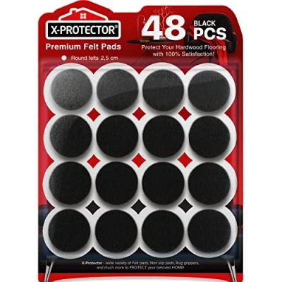 Image of Chair Pads Floor Protectors X PROTECTOR 48 PCS 25mm Felt Furniture Premium Feet Protect Wood Floors with Leg Protectors!