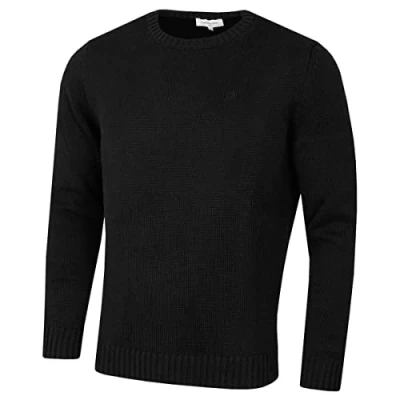 Image of Calvin Klein Mens Chunky Crew Neck Sweater Black S