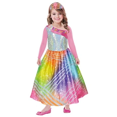 Image of (PKT) (9902374) Child Girls Rainbow Barbie Costume (3 5yr)