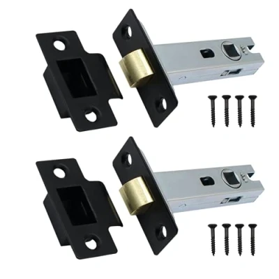 Image of Tubular Latches Mortice Door Latch Matt Black 2.5 Inch / 66mm Pack of 2