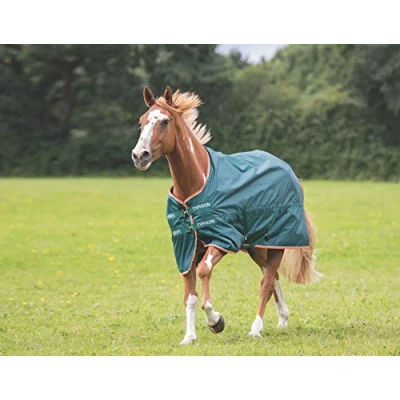 Image of Shires Typhoon Lite Turnout Rug Green 6ft0