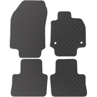 Image of Carsio Rubber Car Mats For Toyota RAV4 Hybrid 2019+ Onwards Tailored Fit Floor Mat Set Complete Accessory Black Custom Fitted All Weather &amp; Heavy Duty, Anti Slip Backing with Clips