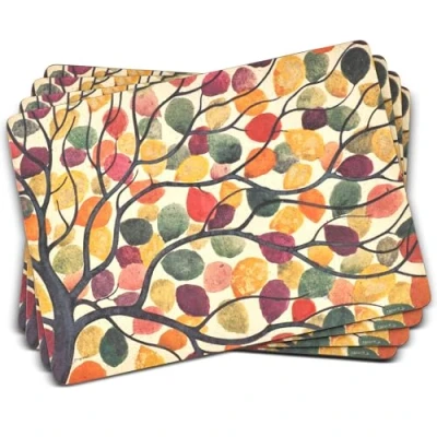 Image of Portmeirion Home &amp; Gifts Dancing Branches Placemats S/4 (s), Multi Coloured, 40.1 x 29.8cm