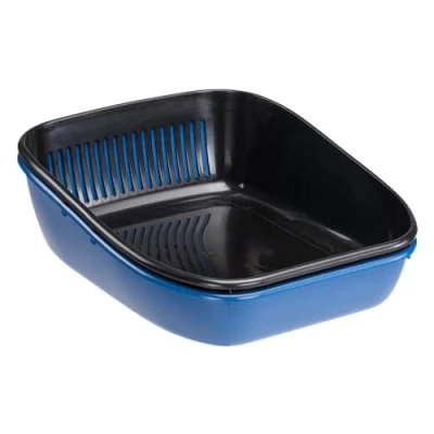 Image of Ferplast Cat Litter Tray BIRBA SANITIZED, Box with Sieve that Eliminates Dirt, Easy Cleaning, Antibacterial and Antiviral Treatment 54.5 x 32.5 xh 18.5 cm. Mixed Colors