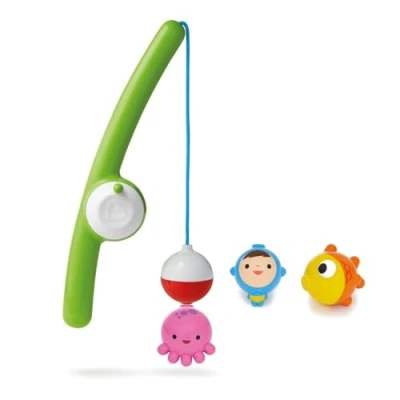 Image of Munchkin Gone Fishin&#039; Rod &amp; Reel Magnetic Bath Toy Set (with 3 Distinct Underwater Bobbing Characters)