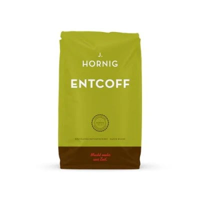 Image of J. Hornig Whole Coffee Beans, Entcoff, Gently Decaffeinated, Mild Arabica and Robusta Decaf Blend, Ideal for Filter Preparation, 500g Pack