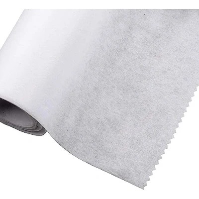 Image of Iron On/Fusible Interfacing Fabric Light Weight 75cm Wide 1 Metre White (Non Woven)