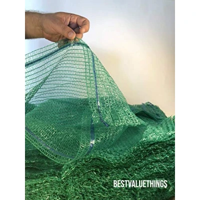 Image of 20 x Green Net Woven Sacks&quot;BESTVALUETHINGS&quot; Vegetables Logs Kindling Wood Log Mesh Bags 50x65 cm 30 kg