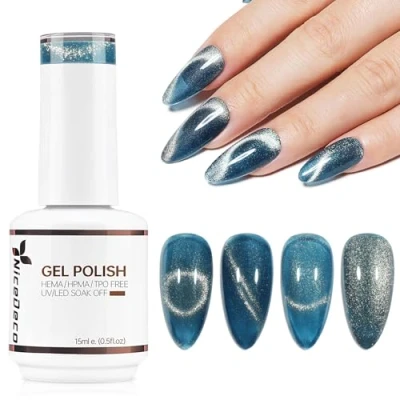 Image of Nicedeco Cat Eye Gel Nail Polish, 15ML UV/LED Soak Off Hema free, Cruelty Vegan, Art Manicure Pedicure, Salon &amp; Home Use Long Lasting Easy to Apply 310