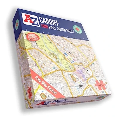 Image of A to Z Map of Cardiff jigsaw Puzzle For Adults 1000 Piece Gift Puzzles,