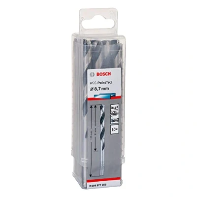 Image of Bosch Professional 10 Piece PointTeQ HSS Twist Drill Bit (for Metal, 8.7 x 81 125 mm, Driver Accessories)