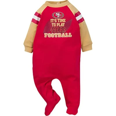 Image of Gerber Unisex Baby NFL Footed Sleep and Play, Team Color, 6 9 Months