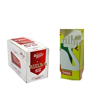 Image of Rizla RED Cigarette Rolling Papers and Swan Extra Slim Filter Tips (600)