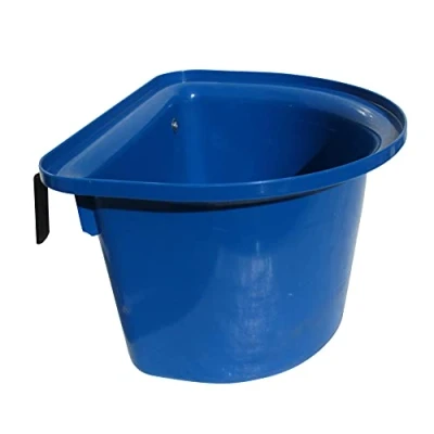 Image of Portable Horse Manger 12L (Feed Stable Equestrian Donkey Hook Over Blue)