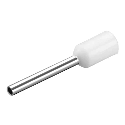 Image of Heschen Cord End Terminal, E7512, AWG20 / 0.75mm², Wire Copper Crimp Connector, Vinyl Insulated, White, Pack of 1000