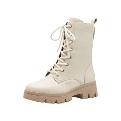 Image of Tamaris Comfort Women&#039;s Lace Boot Flat 8 85215 43 Fashion, White, 5 UK