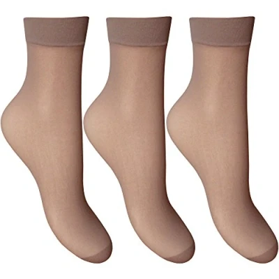 Image of Silky Ladies Soft, Sheer &amp; Durable Smooth Knit Everyday Anklets (6 Pair Multi Pack) (Chiffon)